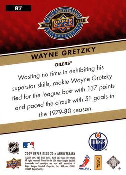 2009 Upper Deck 20th Anniversary #87 Wayne Gretzky Back