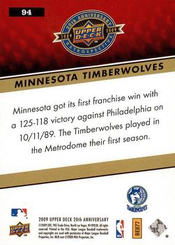 2009 Upper Deck 20th Anniversary #94 Minnesota Timberwolves Back