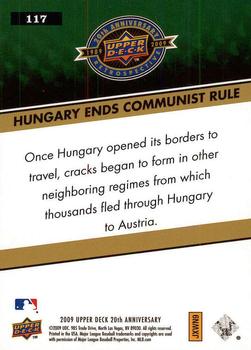 2009 Upper Deck 20th Anniversary #117 Hungary Ends Communist Rule Back