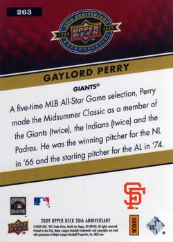 2009 Upper Deck 20th Anniversary #263 Gaylord Perry Back