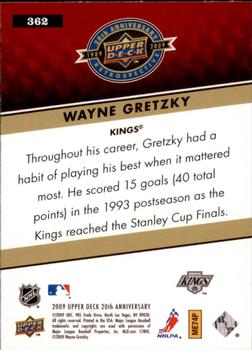 2009 Upper Deck 20th Anniversary #362 Wayne Gretzky Back