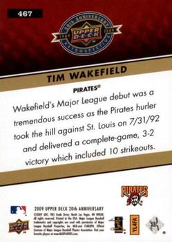 2009 Upper Deck 20th Anniversary #467 Tim Wakefield Back