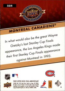 2009 Upper Deck 20th Anniversary #528 Montreal Canadiens Back