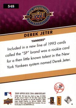 2009 Upper Deck 20th Anniversary #548 Derek Jeter Back