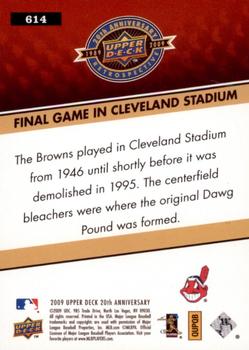 2009 Upper Deck 20th Anniversary #614 Final Game in Cleveland Stadium Back