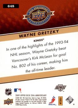 2009 Upper Deck 20th Anniversary #648 Wayne Gretzky Back