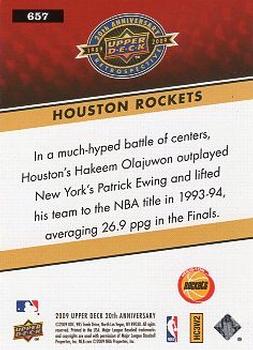 2009 Upper Deck 20th Anniversary #657 Houston Rockets Back