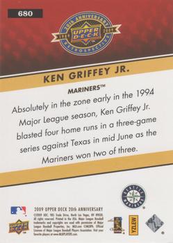 2009 Upper Deck 20th Anniversary #680 Ken Griffey Jr. Back