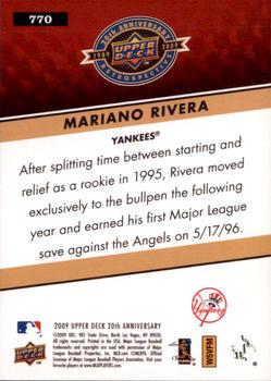 2009 Upper Deck 20th Anniversary #770 Mariano Rivera Back