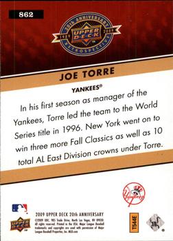 2009 Upper Deck 20th Anniversary #862 Joe Torre Back