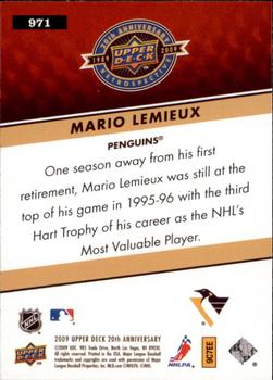 2009 Upper Deck 20th Anniversary #971 Mario Lemieux Back