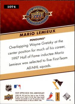 2009 Upper Deck 20th Anniversary #1074 Mario Lemieux Back