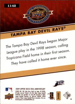 2009 Upper Deck 20th Anniversary #1142 Tampa Bay Rays Back