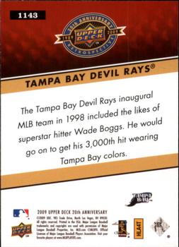 2009 Upper Deck 20th Anniversary #1143 Tampa Bay Rays Back