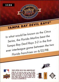 2009 Upper Deck 20th Anniversary #1144 Tampa Bay Rays Back