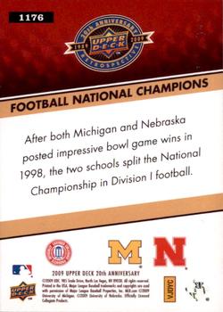 2009 Upper Deck 20th Anniversary #1176 Football National Champions Back