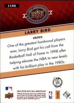 2009 Upper Deck 20th Anniversary #1186 Larry Bird Back