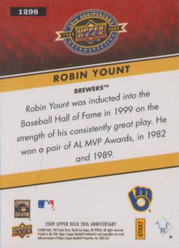 2009 Upper Deck 20th Anniversary #1298 Robin Yount Back