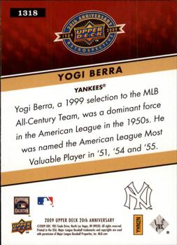 2009 Upper Deck 20th Anniversary #1318 Yogi Berra Back