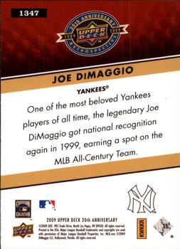 2009 Upper Deck 20th Anniversary #1347 Joe DiMaggio Back