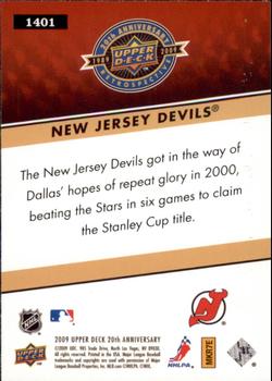 2009 Upper Deck 20th Anniversary #1401 New Jersey Devils Back