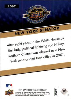 2009 Upper Deck 20th Anniversary #1597 Hillary Clinton Back