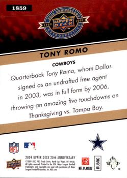 2009 Upper Deck 20th Anniversary #1859 Tony Romo Back