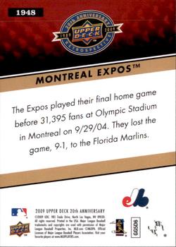 2009 Upper Deck 20th Anniversary #1948 Montreal Expos Back