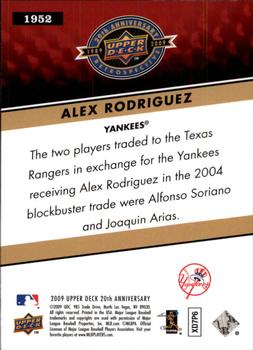 2009 Upper Deck 20th Anniversary #1952 Alex Rodriguez Back