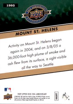 2009 Upper Deck 20th Anniversary #1993 Mount St. Helens Back