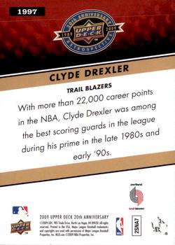 2009 Upper Deck 20th Anniversary #1997 Clyde Drexler Back