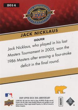 2009 Upper Deck 20th Anniversary #2014 Jack Nicklaus Back