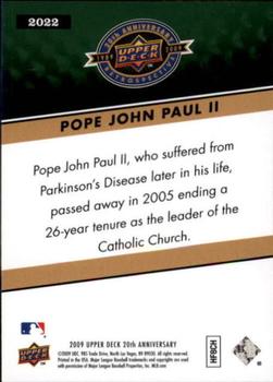 2009 Upper Deck 20th Anniversary #2022 Pope John Paul II Back
