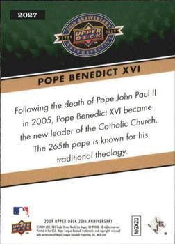 2009 Upper Deck 20th Anniversary #2027 Pope Benedict XVI Back