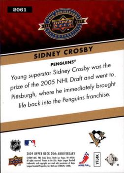 2009 Upper Deck 20th Anniversary #2061 Sidney Crosby Back