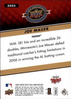 2009 Upper Deck 20th Anniversary #2223 Joe Mauer Back