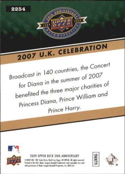 2009 Upper Deck 20th Anniversary #2254 2007 U.K. Celebration Back