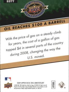 2009 Upper Deck 20th Anniversary #2377 Oil $100 a Barrell Back