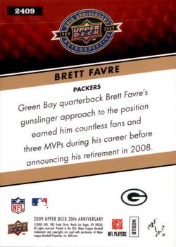 2009 Upper Deck 20th Anniversary #2409 Brett Favre Back