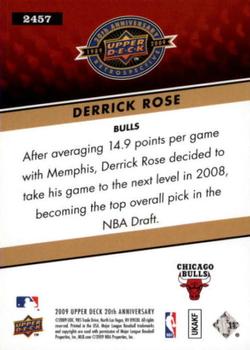 2009 Upper Deck 20th Anniversary #2457 Derrick Rose Back