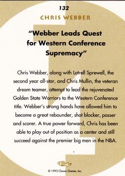 1993-94 Classic Images Four Sport #132 Chris Webber Back