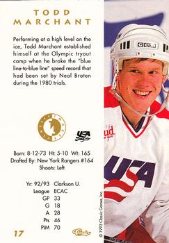 1993-94 Classic Images Four Sport #17 Todd Marchant Back