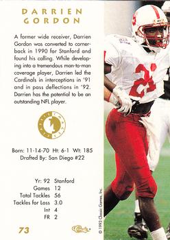 1993-94 Classic Images Four Sport #73 Darrien Gordon Back