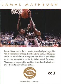 1993-94 Classic Images Four Sport - Chrome #CC 5 Jamal Mashburn Back