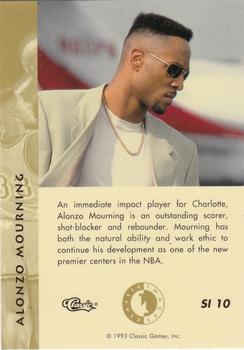 1993-94 Classic Images Four Sport - Sudden Impact #SI 10 Alonzo Mourning Back