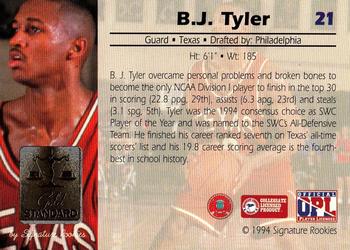 1994 Signature Rookies Gold Standard #21 B.J. Tyler Back