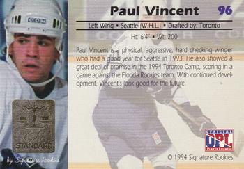 1994 Signature Rookies Gold Standard #96 Paul Vincent Back