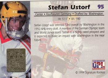 1994 Signature Rookies Gold Standard #95 Stefan Ustorf Back