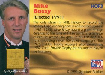 1994 Signature Rookies Gold Standard - Hall of Fame #HOF3 Mike Bossy Back