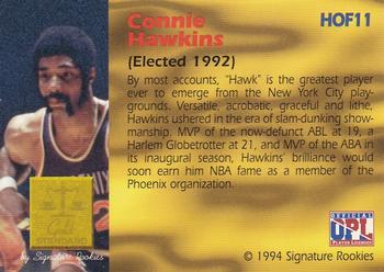 1994 Signature Rookies Gold Standard - Hall of Fame #HOF11 Connie Hawkins Back